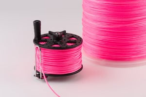 Speargun Reel 80m with Spooled Spectra Red Tide